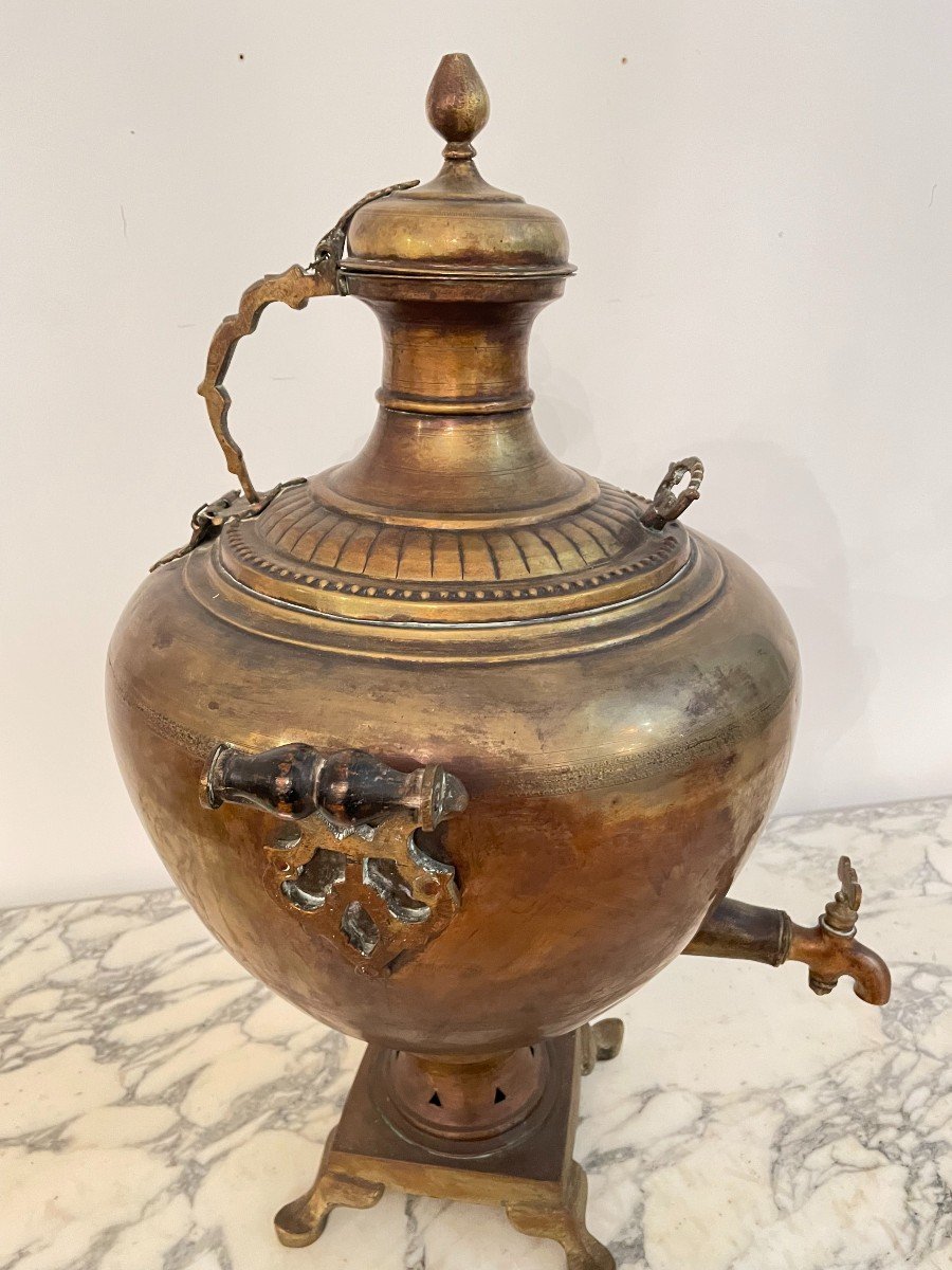 GRAND SAMOVAR EN LAITON XIX SIECLE-photo-2