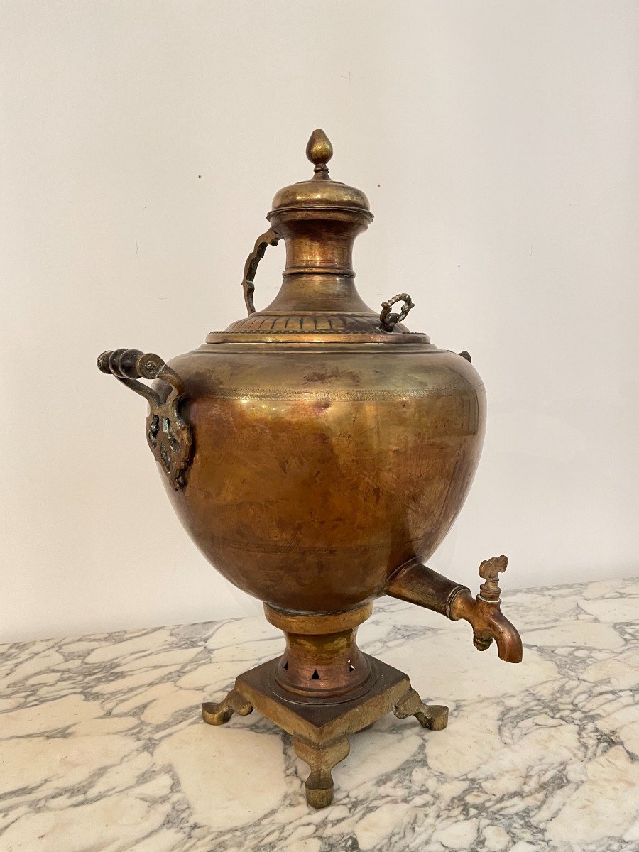 GRAND SAMOVAR EN LAITON XIX SIECLE-photo-4