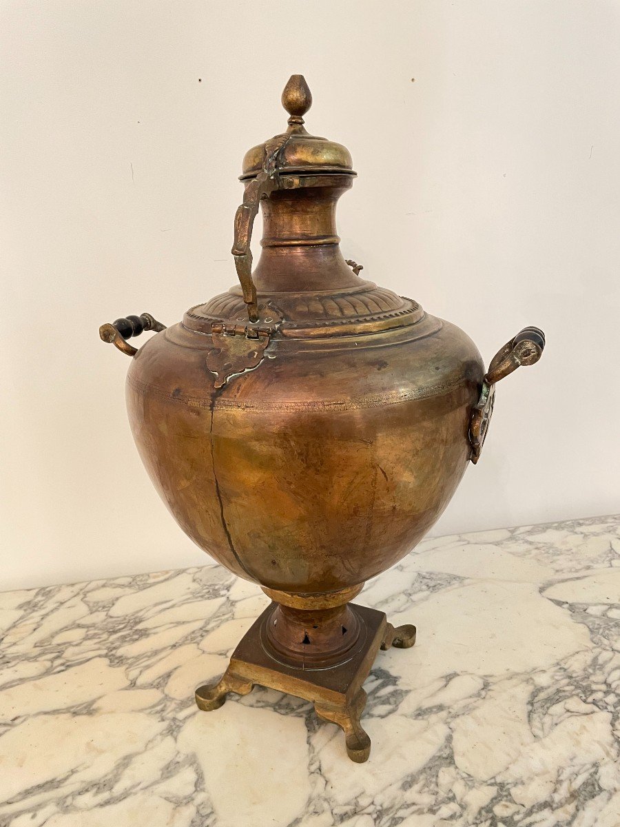 GRAND SAMOVAR EN LAITON XIX SIECLE-photo-8