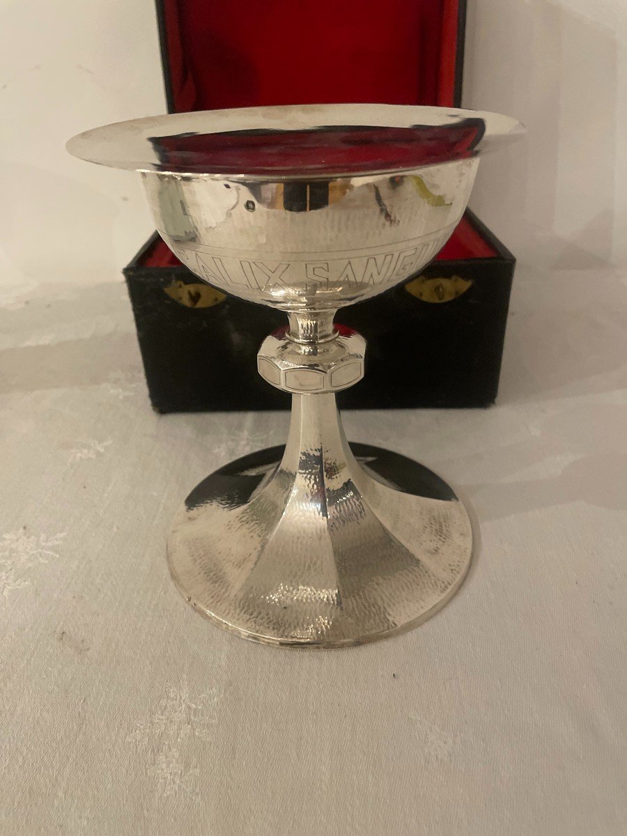 Roman Silver Chalice With Paten-photo-3