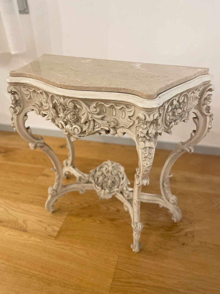 Louis XV Style Console In Lacquered Wood