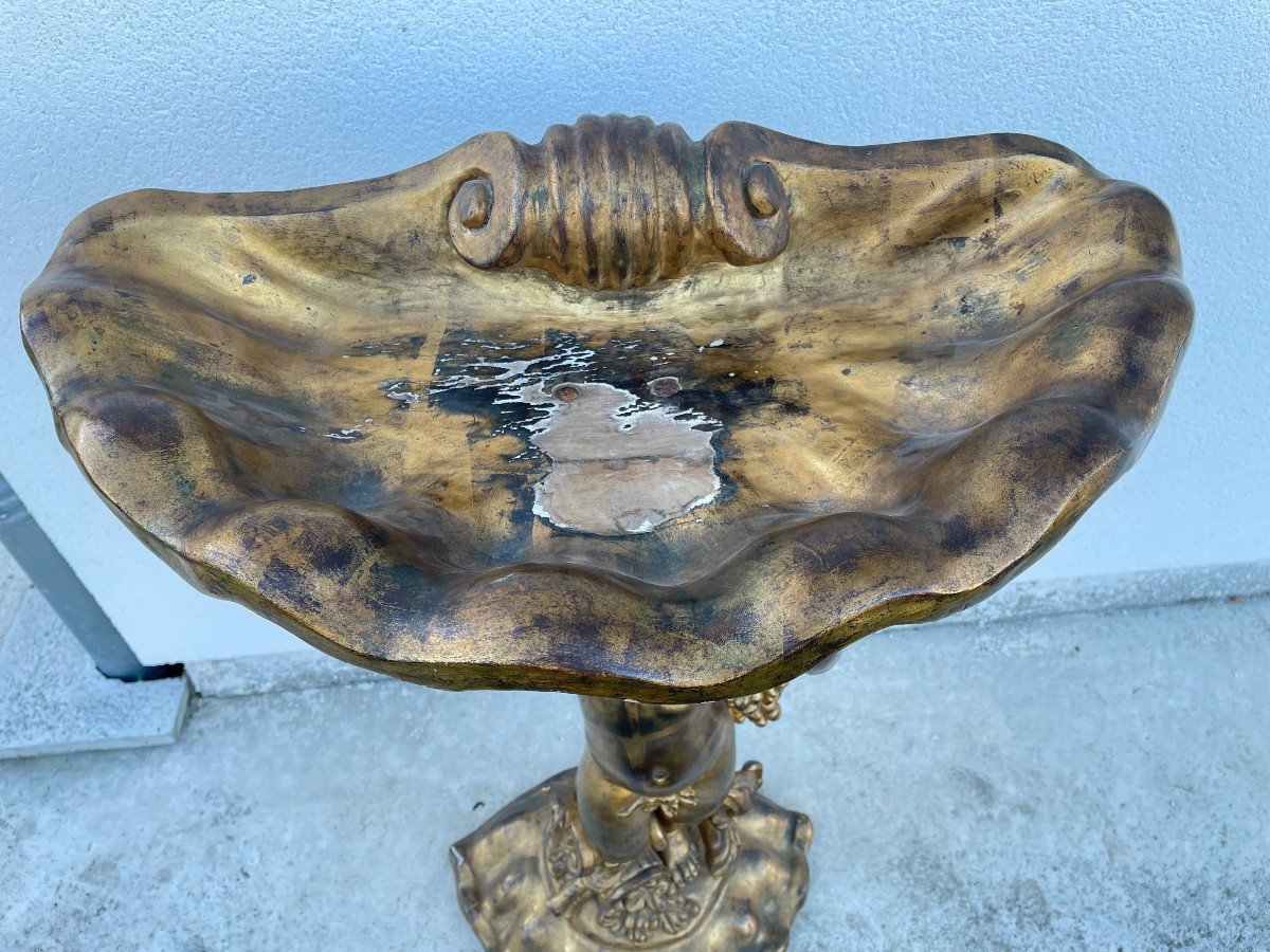 Carved And Gilt Wooden Planter-photo-5