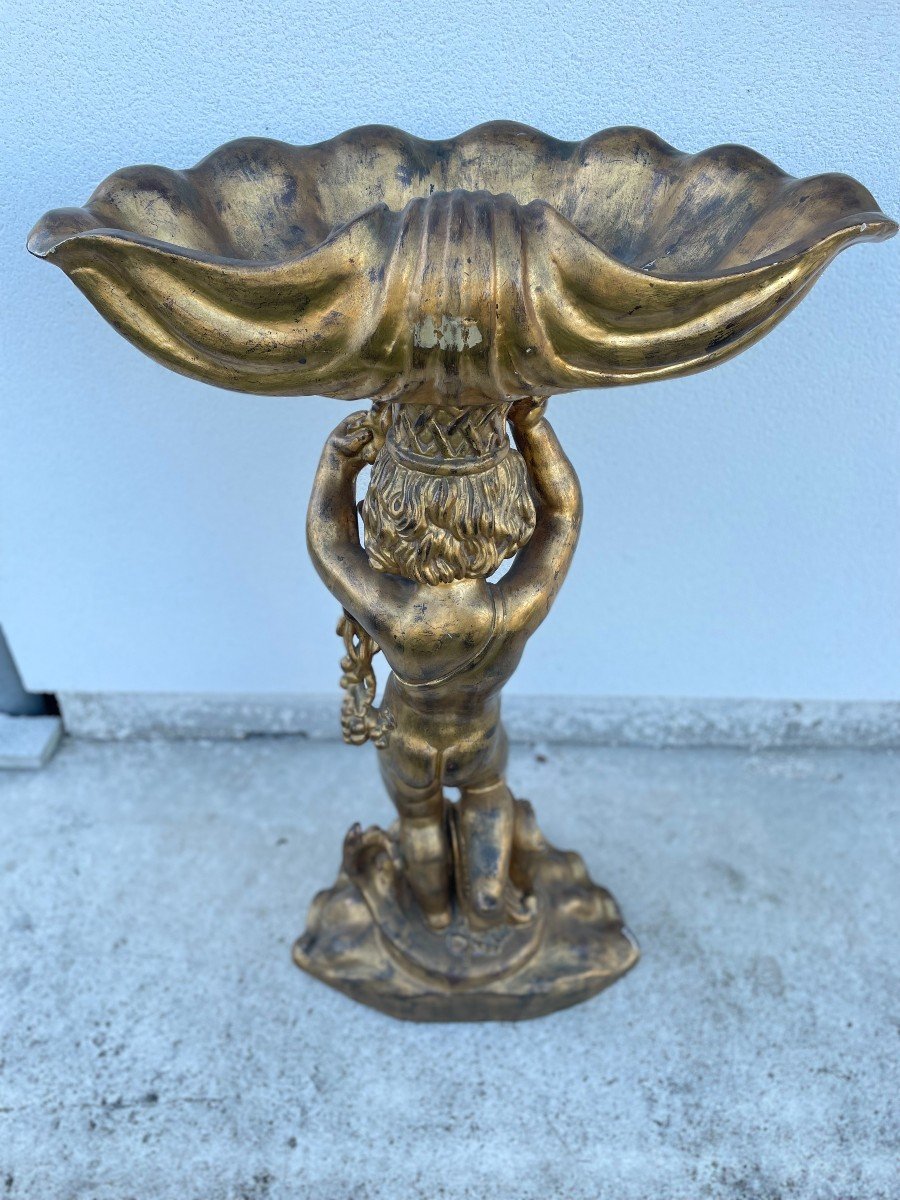 Carved And Gilt Wooden Planter-photo-7