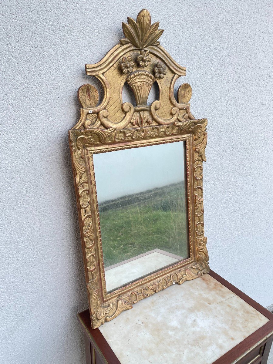 MIROIR REGENCE EN BOIS DORE-photo-3