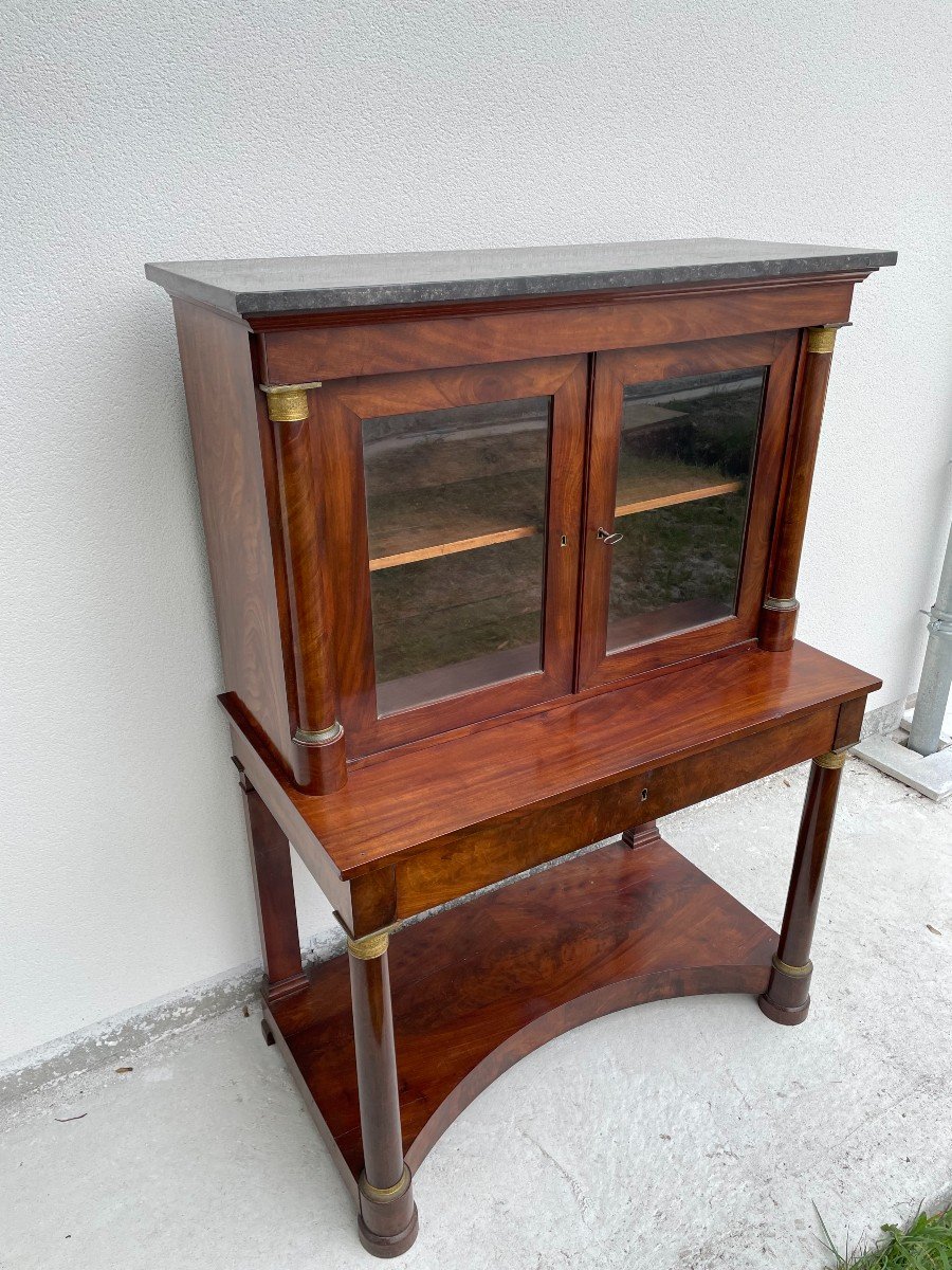 19th Century Mahogany Empire Display Cabinet-photo-3