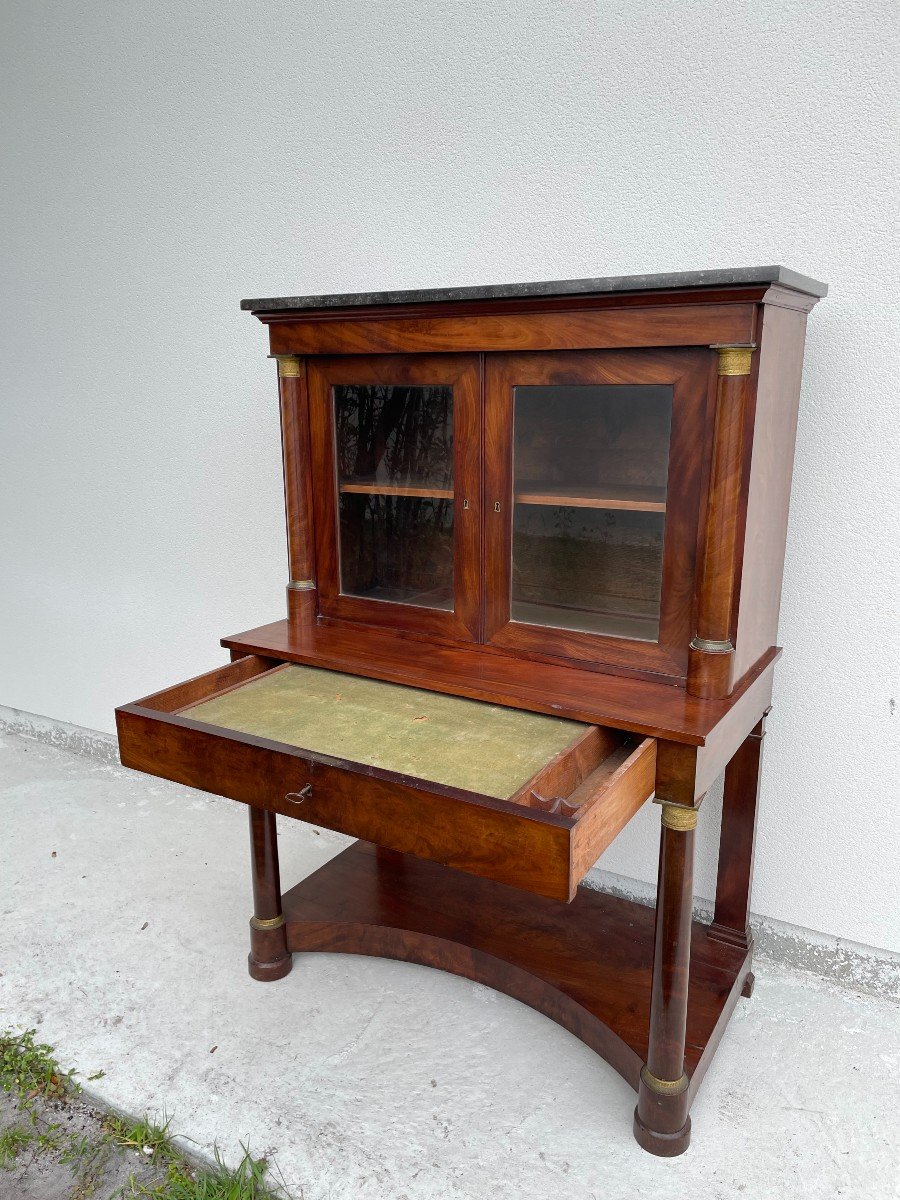 19th Century Mahogany Empire Display Cabinet-photo-4