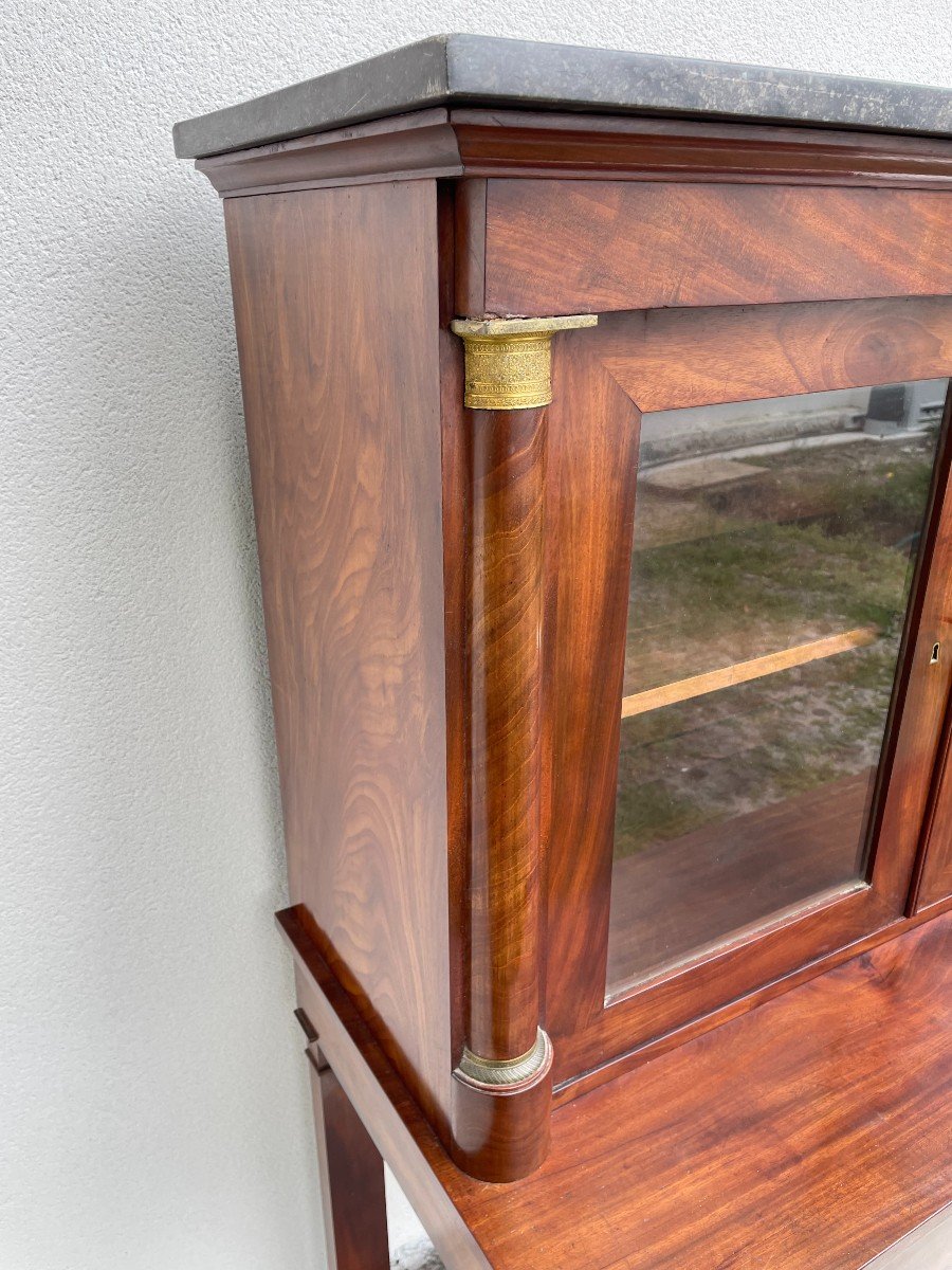 19th Century Mahogany Empire Display Cabinet-photo-5