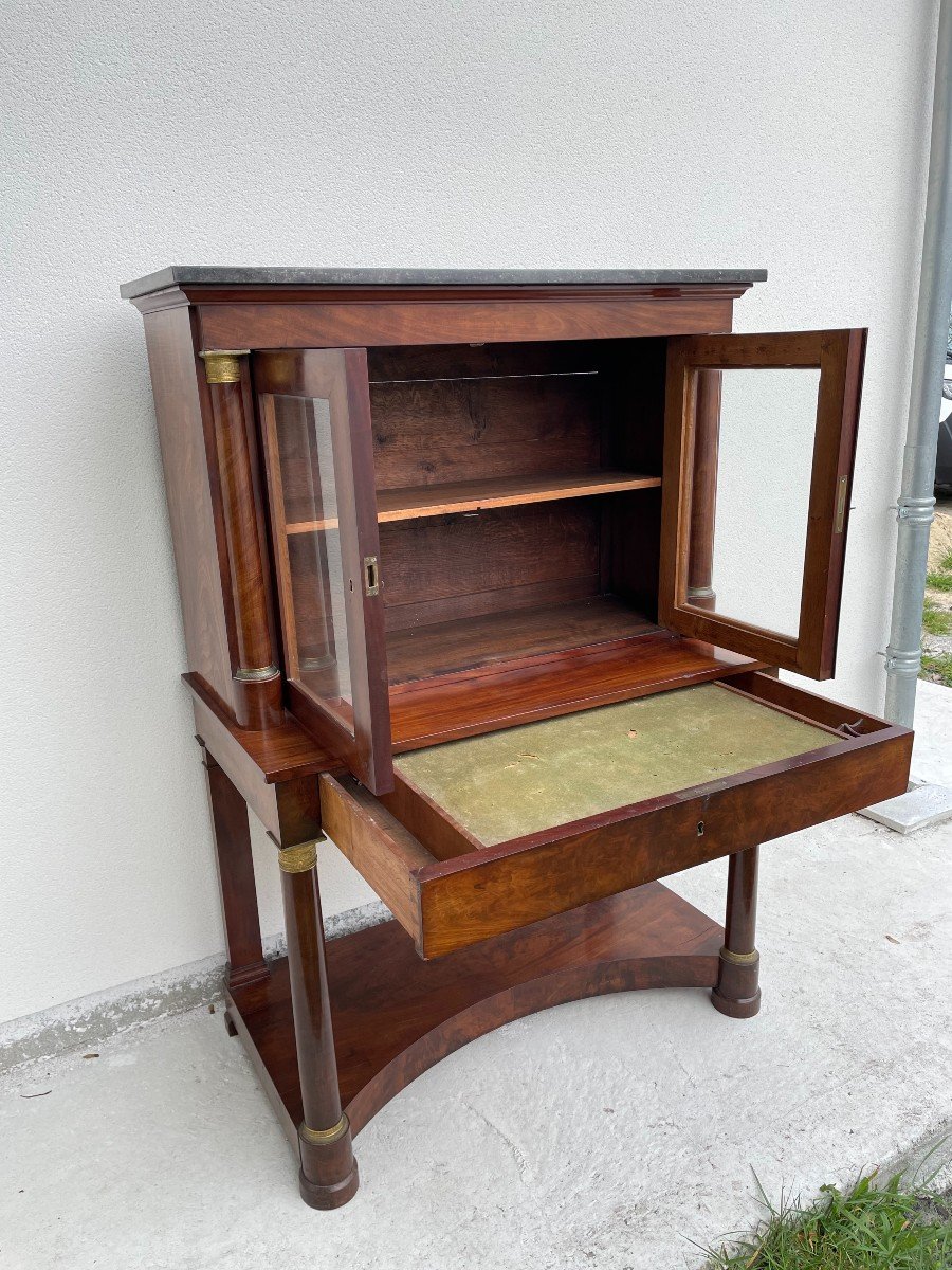 19th Century Mahogany Empire Display Cabinet-photo-7