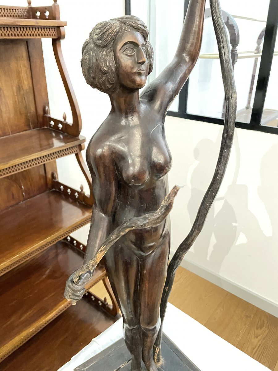 NUE FEMININ SCULPTURE EN BOIS-photo-4