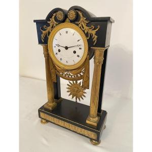 Empire Period Portic Clock In Bronze And Marble