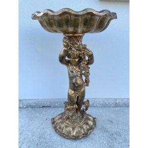 JARDINIERE EN BOIS SCULPTE ET DORE