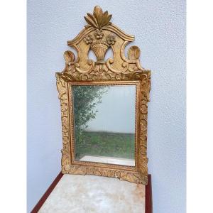 MIROIR REGENCE EN BOIS DORE