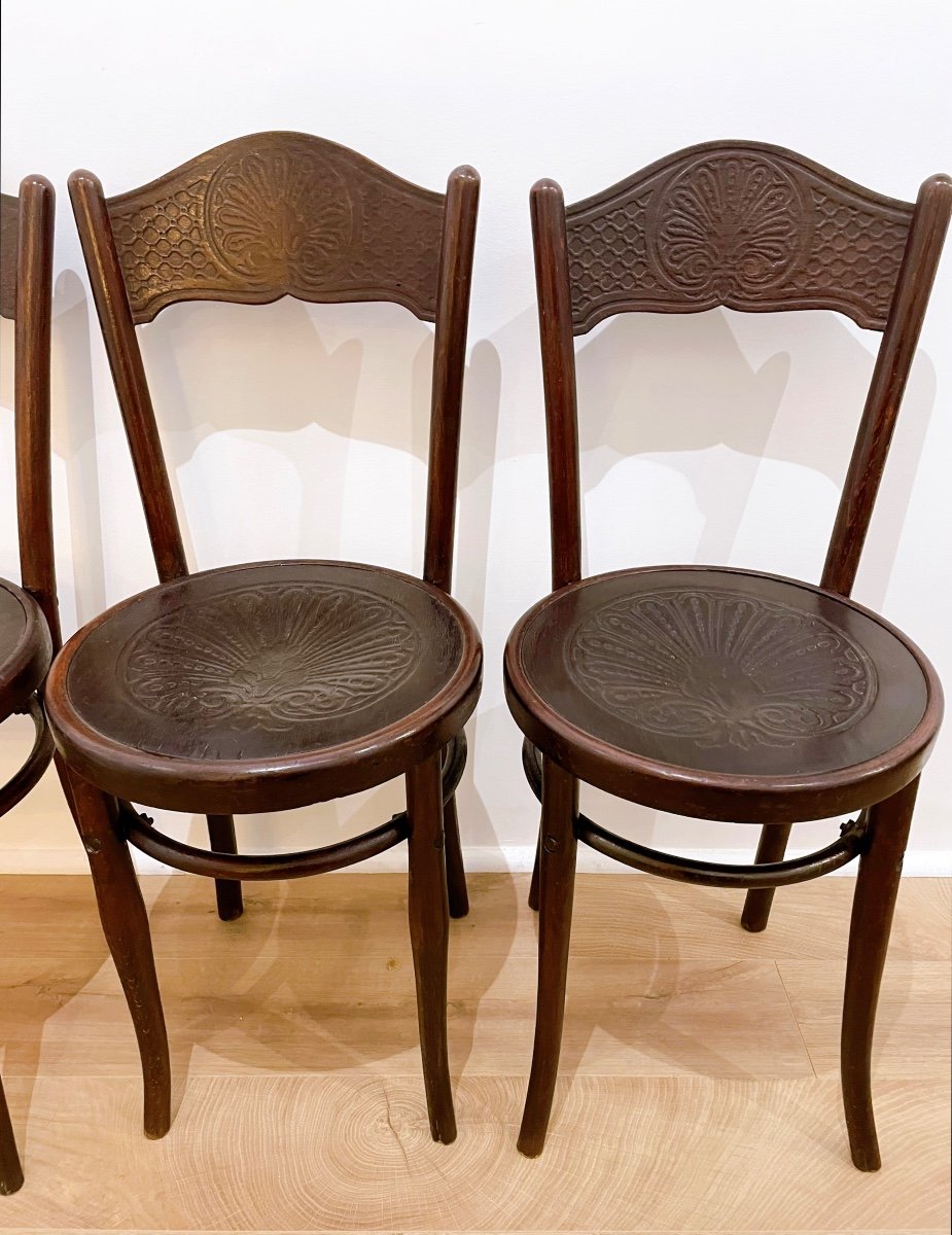 4 Bistro Chairs By Jacob & Josef Kohn 19th -photo-3