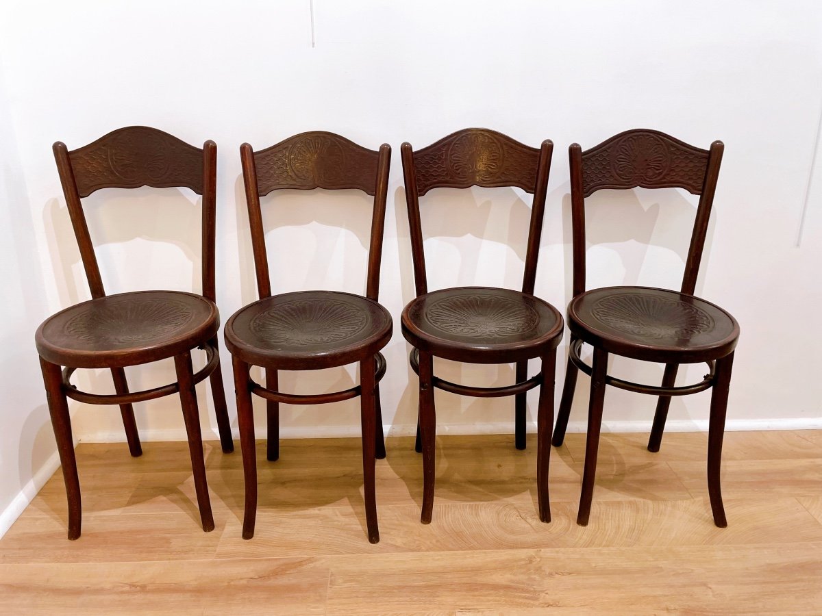 4 Bistro Chairs By Jacob & Josef Kohn 19th -photo-4