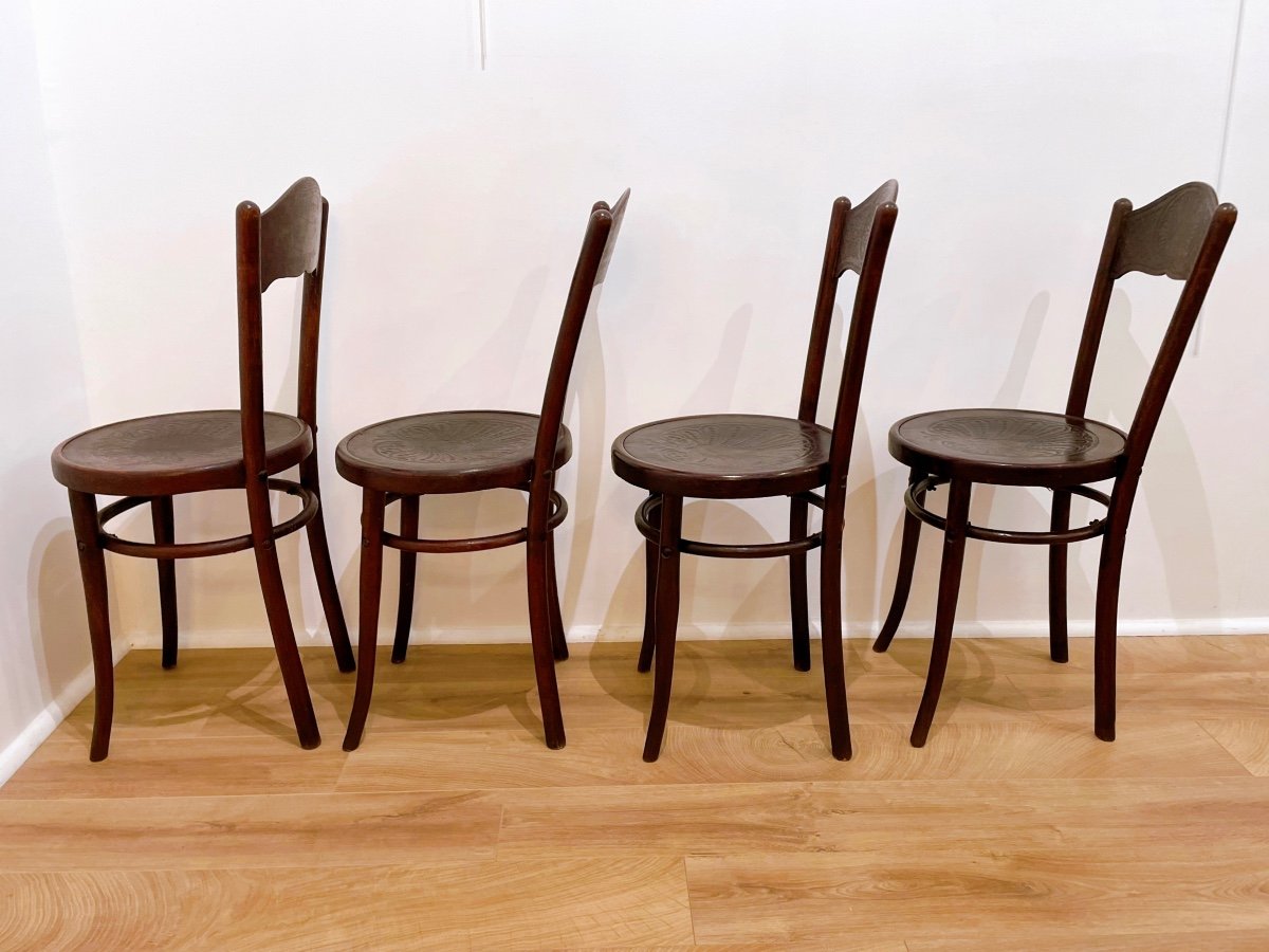 4 Chaises Bistrot De Jacob & Josef Kohn 19eme -photo-1