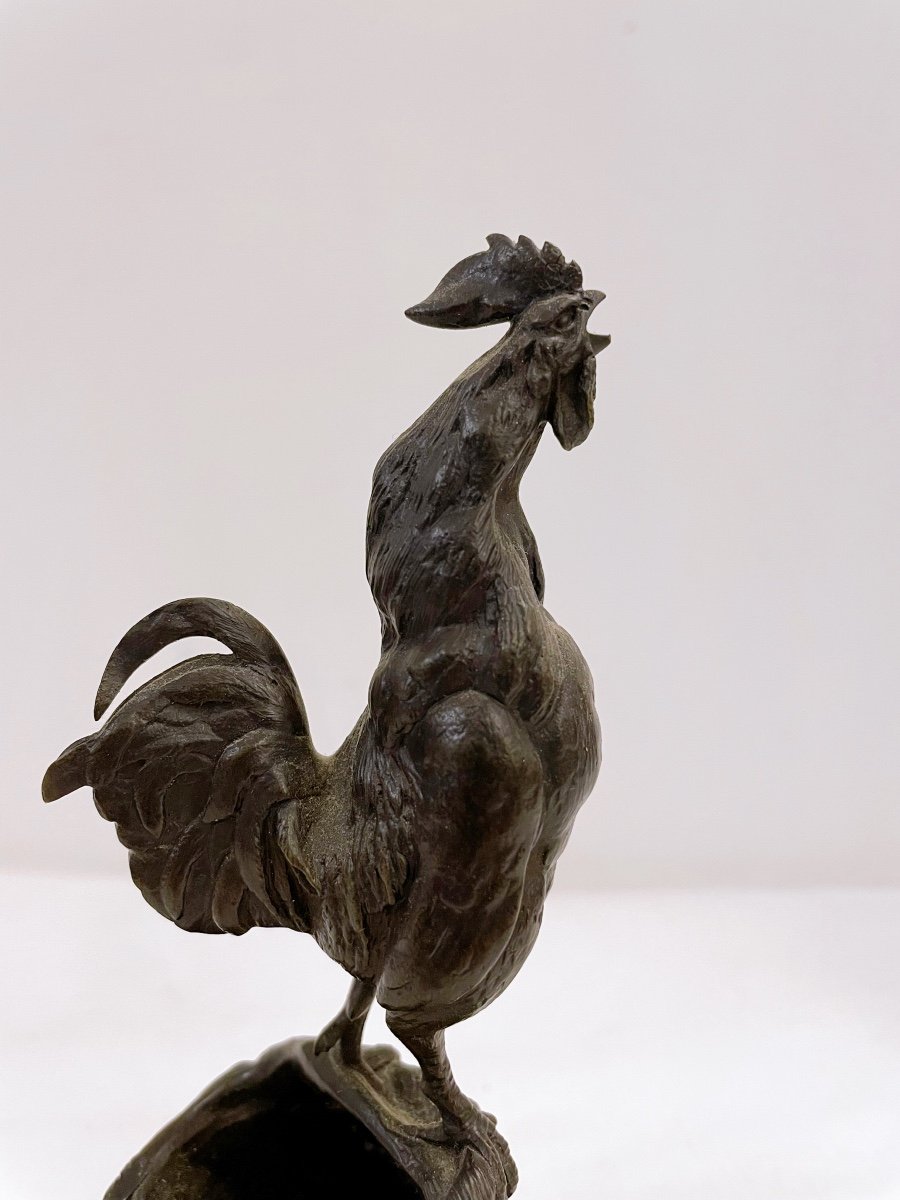 Auguste Cain Rooster Raised On A Basket 19th Century-photo-1