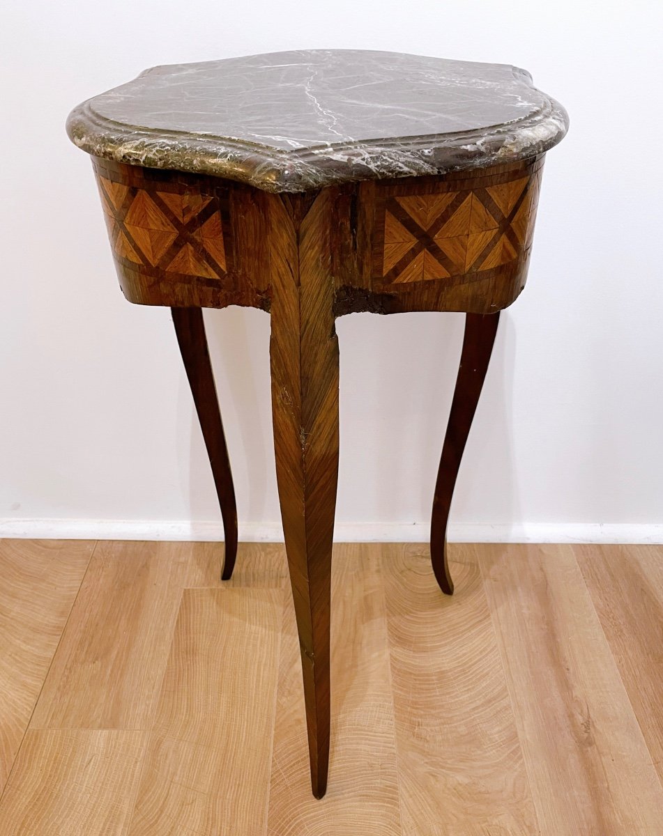 Transition Style Three Legged Pedestal Table -photo-4