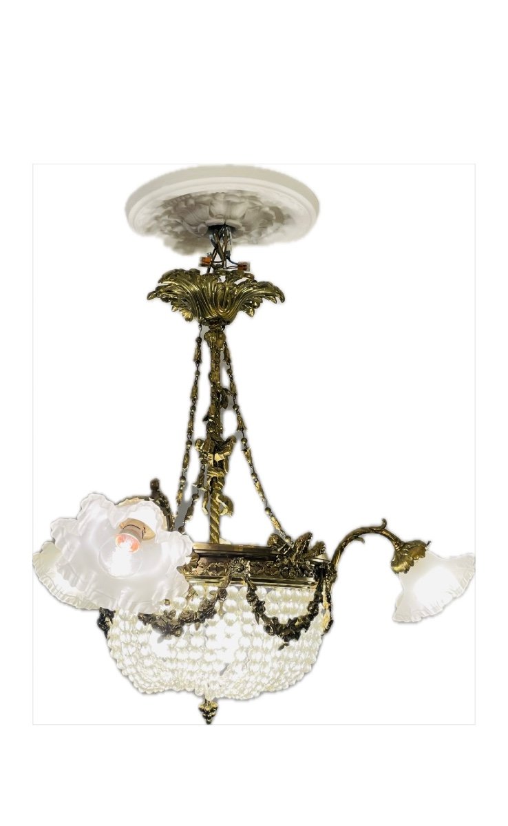 Louis XVI Style Basket Chandelier-photo-2