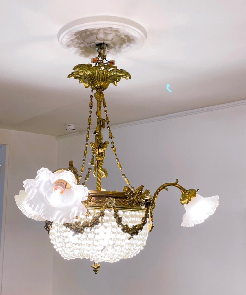 Louis XVI Style Basket Chandelier