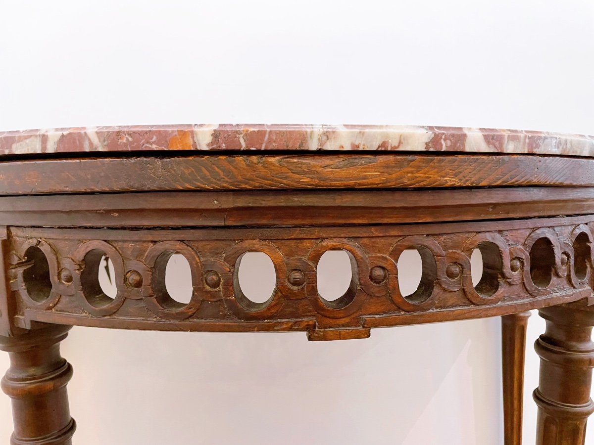 Louis XVI Style Half-moon Wooden Console-photo-2