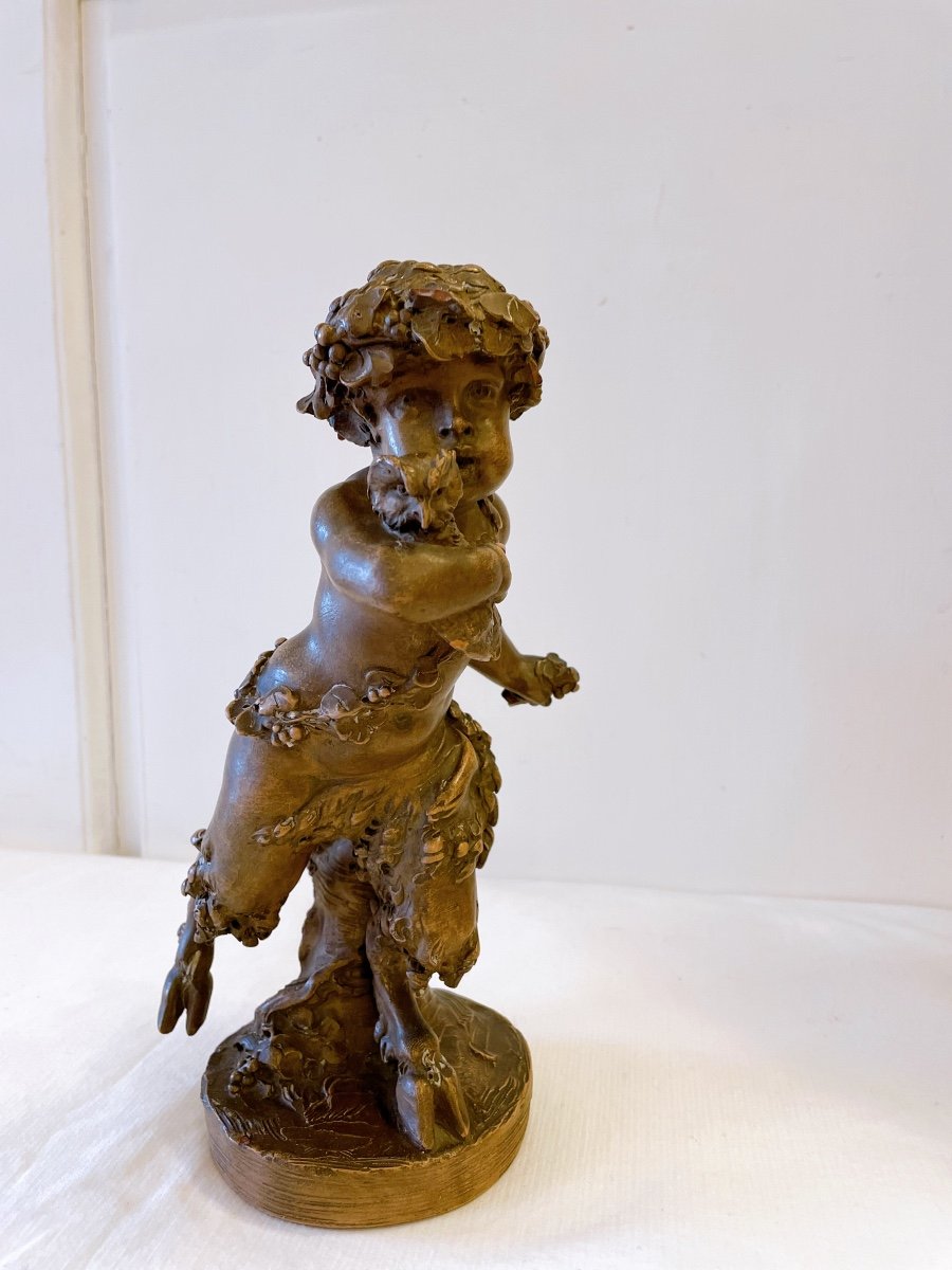 Small Satyr Holding An Owl Signed Clodion-photo-4