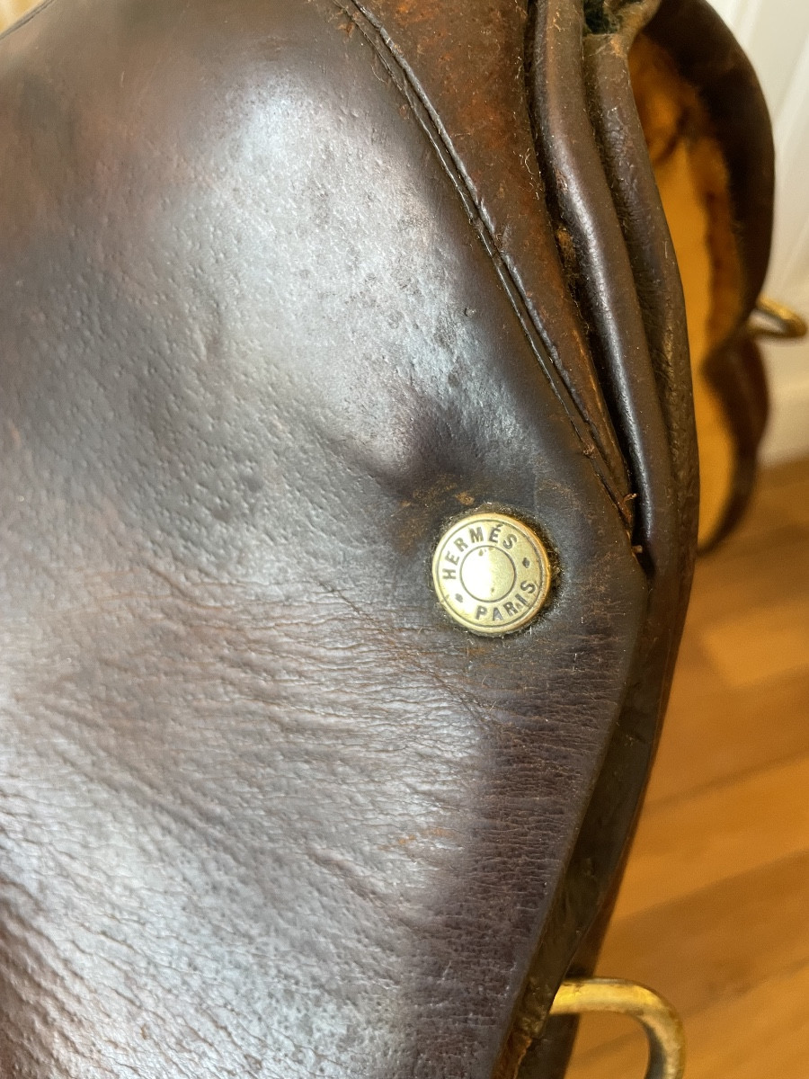 Hermes Signed Saddle Brown Leather -photo-4
