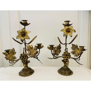 Pair Of Church Candlesticks 