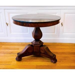 Empire Mahogany Veneer Pedestal Table