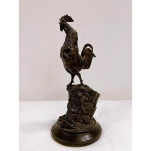 Auguste Cain Rooster Raised On A Basket 19th Century