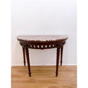 Louis XVI Style Half-moon Wooden Console