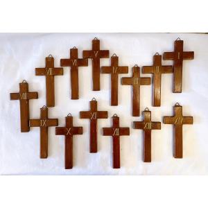 Small Wooden Way Of The Cross