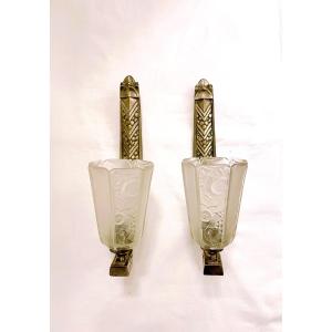 Pair Of Art Deco Wall Lights 