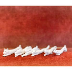 6 Porcelain Animal Knife Holders