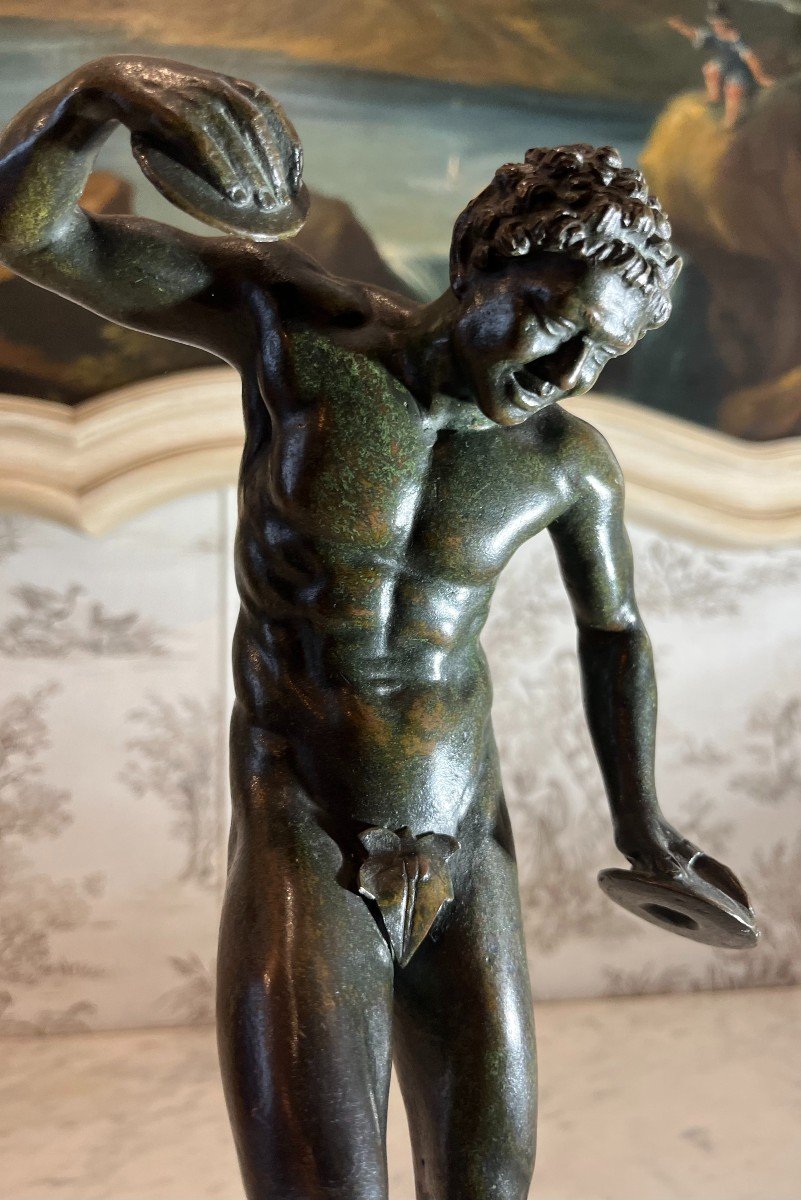 Faune Aux Cymbales En Bronze