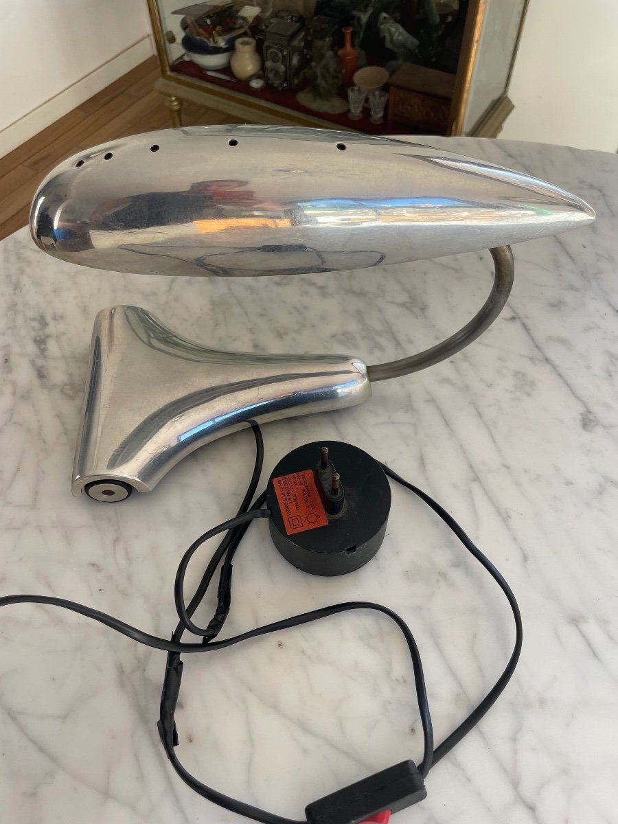 “space Age” Desk Lamp In Cast Aluminum. Around 1970-photo-4