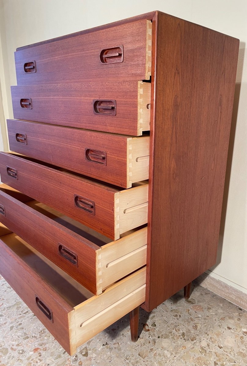 6 Drawer Chest Of Drawers In Teak, Denmark 1960-photo-1