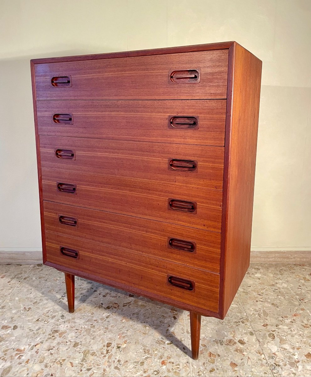 6 Drawer Chest Of Drawers In Teak, Denmark 1960