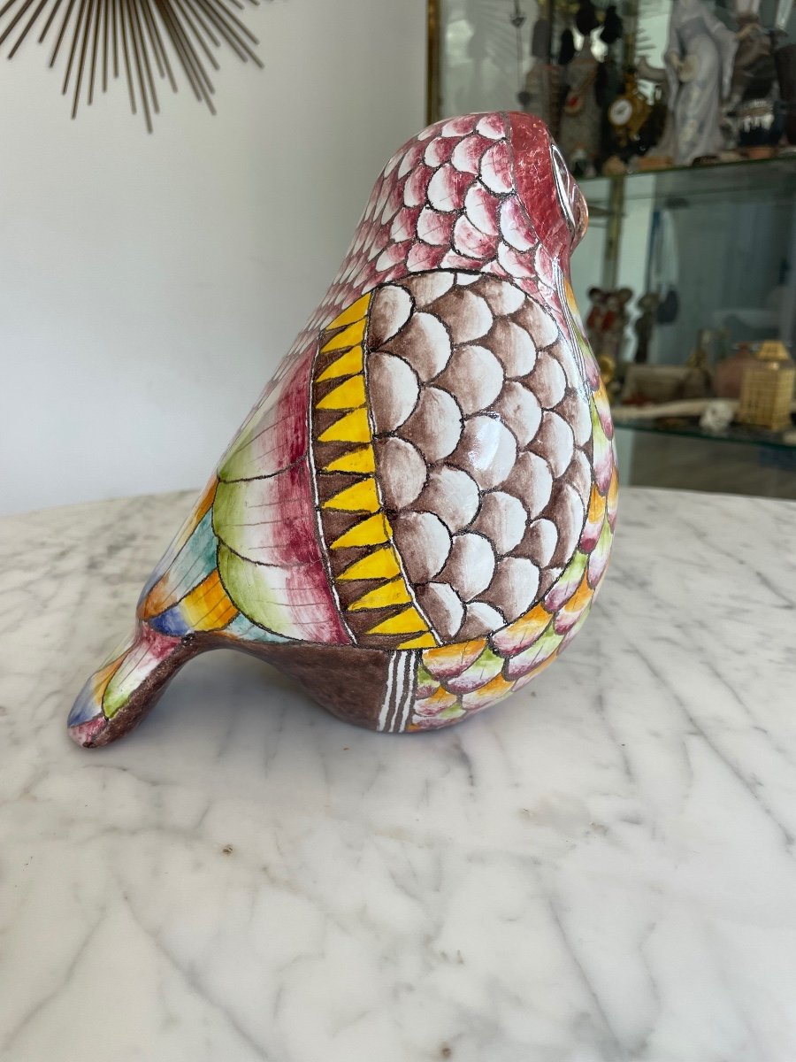 "romano Innocenti" Multicolored Ceramic Owl -photo-2