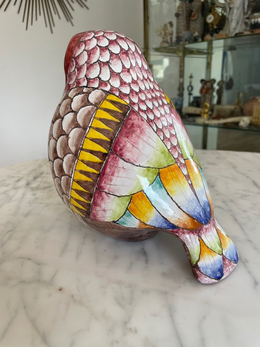 "romano Innocenti" Multicolored Ceramic Owl -photo-4