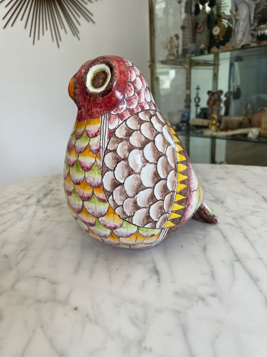 "romano Innocenti" Multicolored Ceramic Owl -photo-1