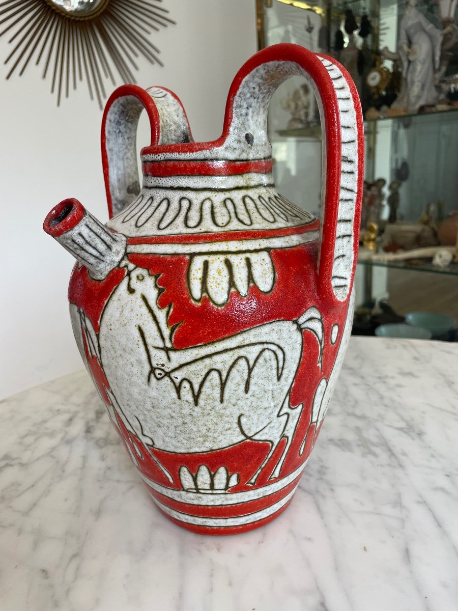 “fratelli Fanciullacci” Ceramic Horses Vase. Circa 1960-photo-3