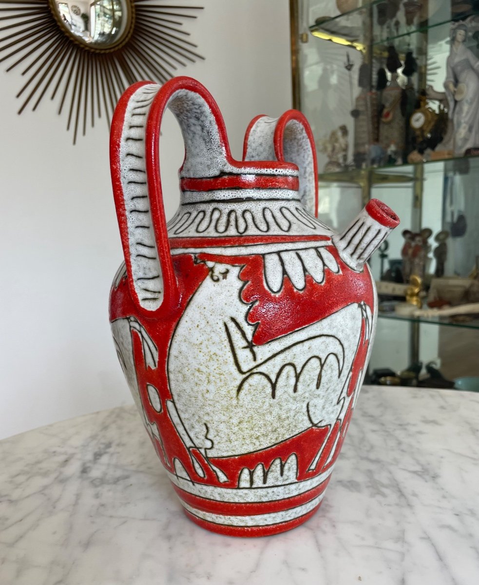 “fratelli Fanciullacci” Ceramic Horses Vase. Circa 1960