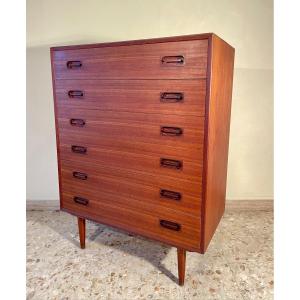 6 Drawer Chest Of Drawers In Teak, Denmark 1960