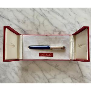 Cartier Pasha De Cartier Fountain Pen, Blue & Silver