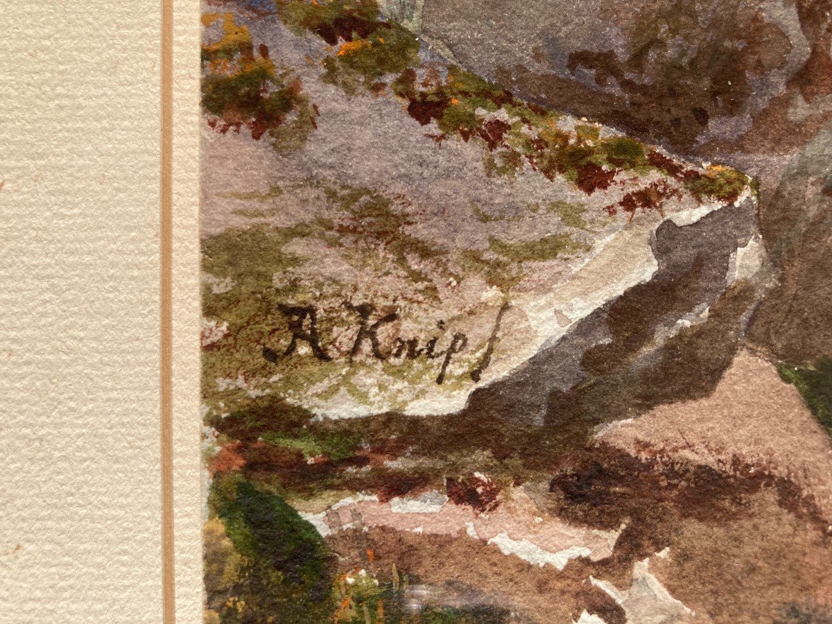 Josephus Augustus KNIP (1777-1847), Paysage Pittoresque Des Alpes Au Rocher Anthropomorphe-photo-3