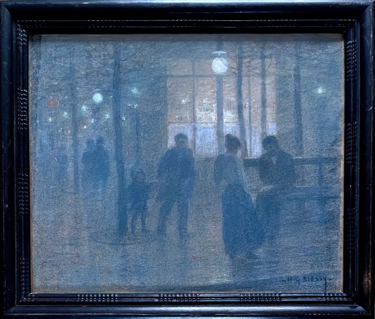 Marie-Gabriel BIESSY (1854-1935) Les Grands Boulevards, Effet De Nuit, Vers 1900, Pastel 