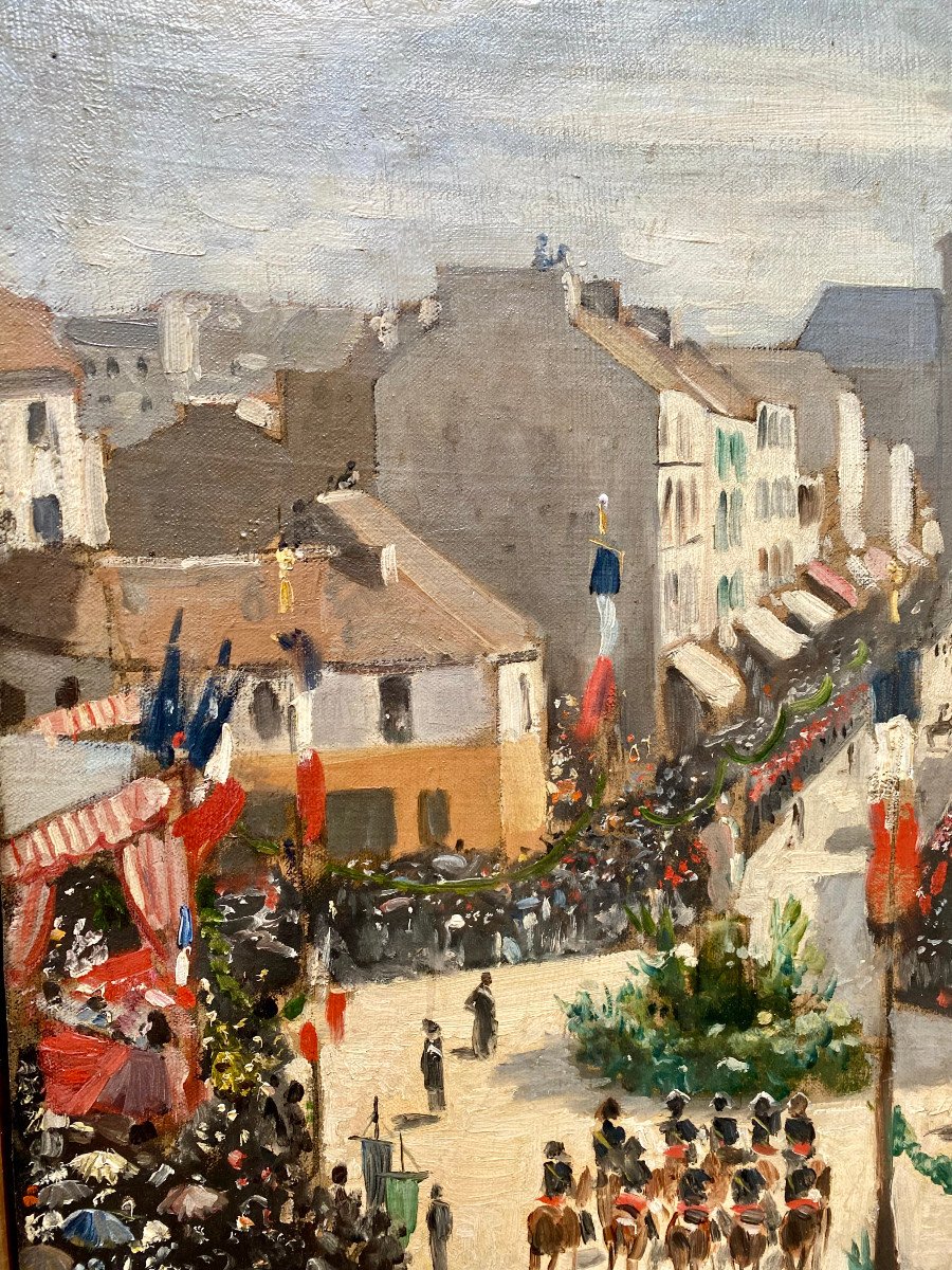 Paul-Victor MATHEY (1844-1929),  La Fête du 14 juillet, Huile sur toile . Impressionisme-photo-2