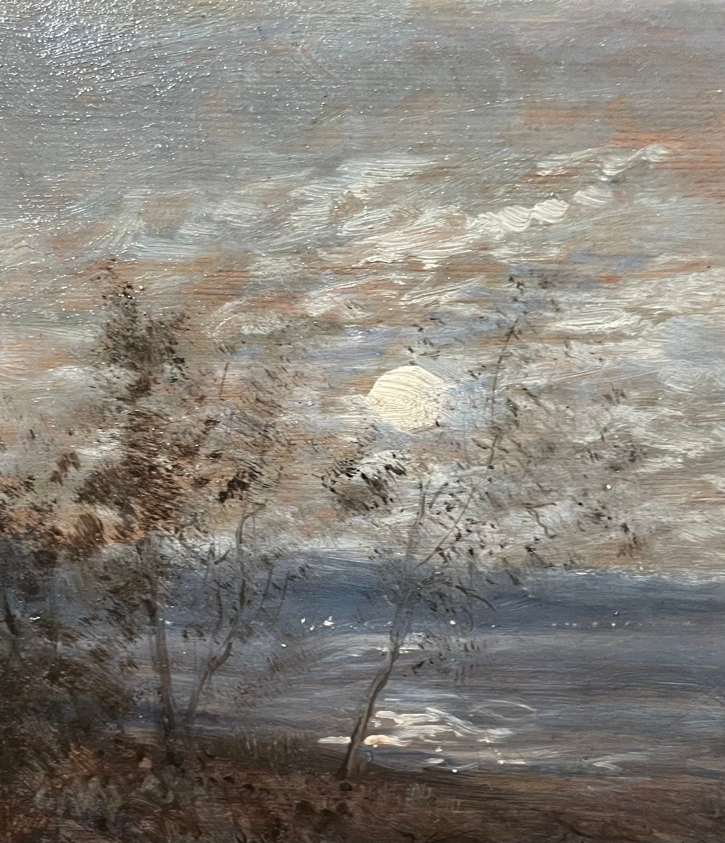 Félix Ziem (1821-1911) Moonlight, Saint-hélène, Oil On Panel, Signed And Dated 1895-photo-2