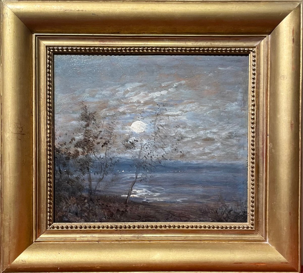 Félix ZIEM  (1821-1911) Clair de Lune, Saint-Hèléne , Huile sur panneau, Signé et daté 1895