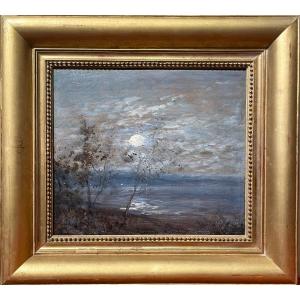 Félix Ziem (1821-1911) Moonlight, Saint-hélène, Oil On Panel, Signed And Dated 1895